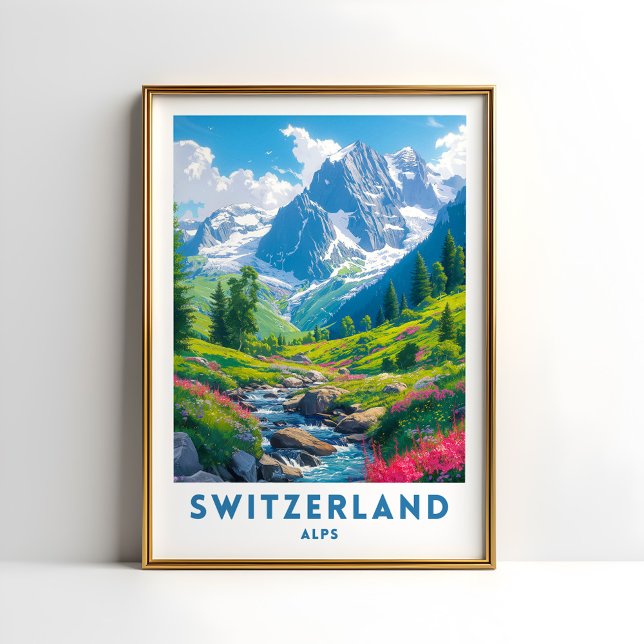 Schweiz Alpen Reisen Print Poster Wand Kunst (Von Creator hochgeladen)