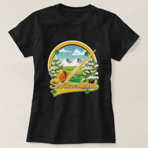 Schweiz Alphorn Retro-Reiselogo T-Shirt