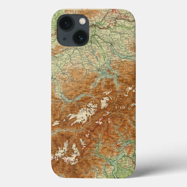 Schweiz Atlas Karte Case-Mate iPhone Hülle (Rückseite)
