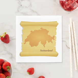 Schweiz auf Pergament Serviette