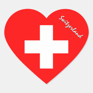 Schweiz Aufkleber, Herz, Patriotische Schweizer Fl Herz-Aufkleber