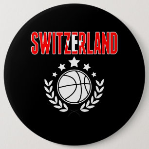 Schweiz Basketball Fans Jersey Schweizer Flaggensp Button