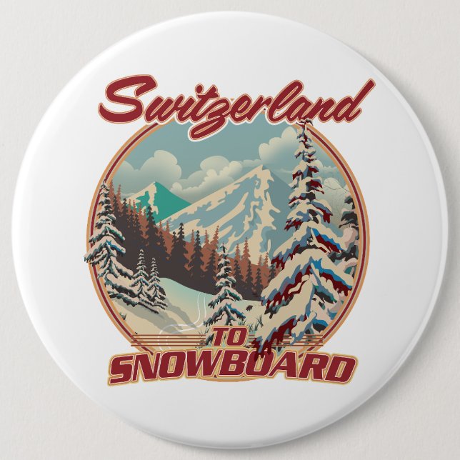 Schweiz bis Snowboard Button (Vorderseite)