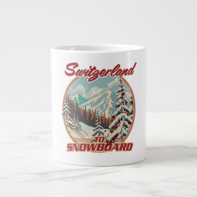 Schweiz bis Snowboard Jumbo-Tasse (Vorderseite)