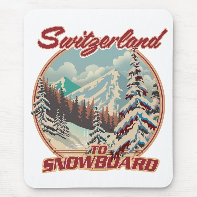 Schweiz bis Snowboard Mousepad (Vorne)