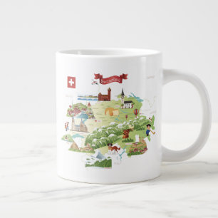 Schweiz Cartoon Karte Jumbo-Tasse