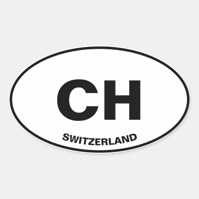 Schweiz (CH) Euro Oval Aufkleber Oval Stoßstange (Vorderseite)
