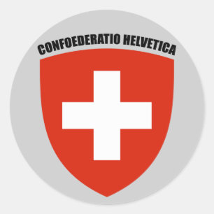 Schweiz: Confoederatio Helvetica Runder Aufkleber