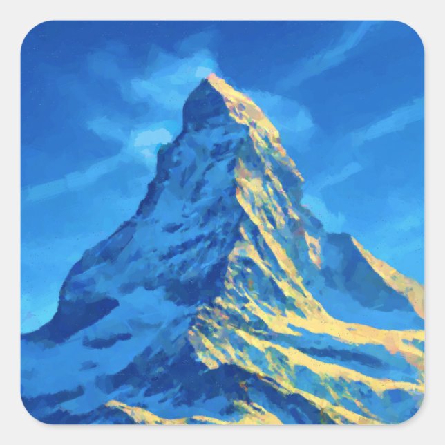Schweiz Das Matterhorn Quadratischer Aufkleber (Vorderseite)