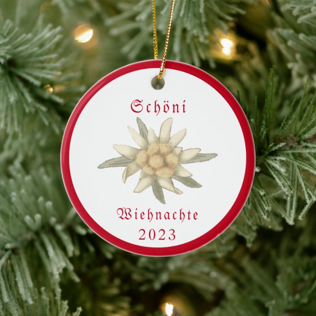 Schweiz Edelweiss Schweiz SWISS Suisse Keramik Ornament (Baum)