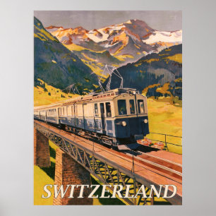 Schweiz, Elektrozug, Eisenbahn Poster