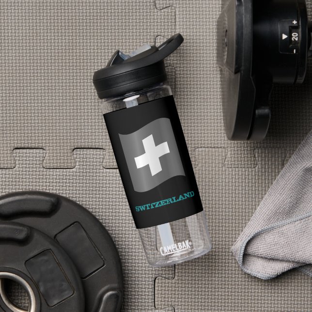 Schweiz Fitness & Kreuz, Schweizer Flagge Trinkflasche (Fitnessstudio)