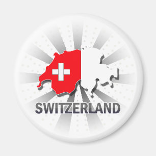 Schweiz Flag Karte 2.0 Magnet