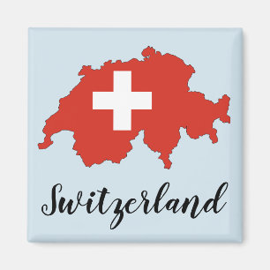 Schweiz Flag Karte Magnet