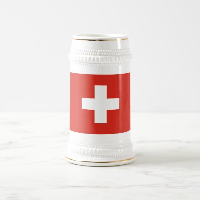 Schweiz Flagge Bierglas (Mittel)