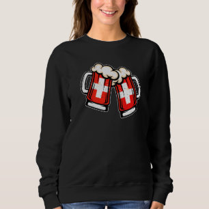 Schweiz Flagge Bierkrug Cooles Schweizer Bier Sweatshirt