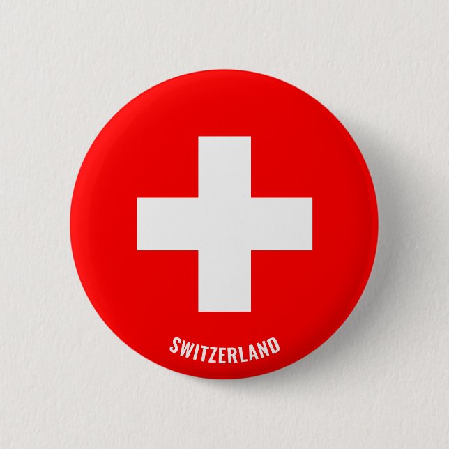 Schweiz Flagge Charming Patriotic Button (Vorderseite)