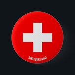 Schweiz Flagge Charming Patriotic Button<br><div class="desc">Die Flag Charming Patriotic Button mit der Schweiz-Fahne auf dem Button. Der Name des Landes ist in das Design am unteren Rand des Bildes eingebunden. Text ist vollständig anpassbar mit "Anpassen!" Eigenschaft. Dieser schöne Schweizer Button ist das stilvolle Geschenk für jeden Anlass. © 2022 CountriesOfTheWorld</div>