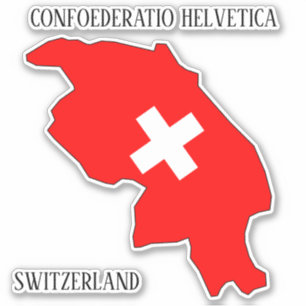 Schweiz Flagge Charming Patriotische Karte Aufkleber