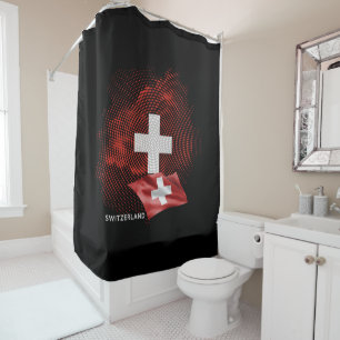 Schweiz Flagge Duschvorhang