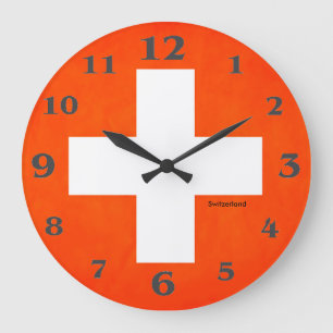 Schweiz-Flagge für die Runde-Großmauer-Uhr Große Wanduhr