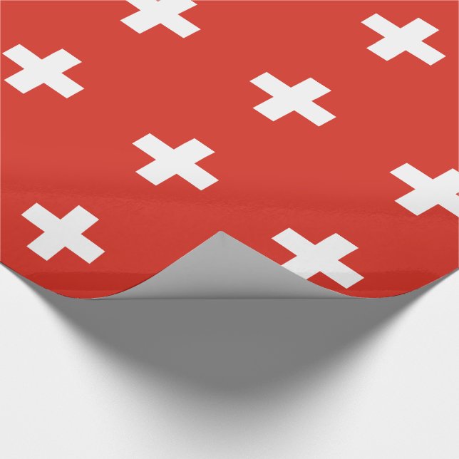 Schweiz Flagge Geschenkpapier (Ecke)