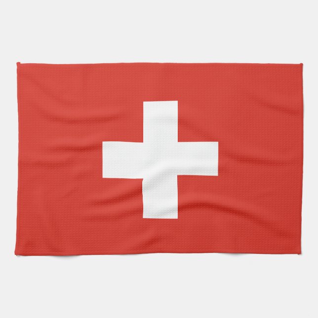Schweiz Flagge Geschirrtuch (Horizontal)