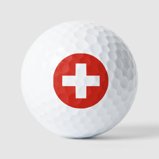 Schweiz Flagge Golfball (Vorderseite)