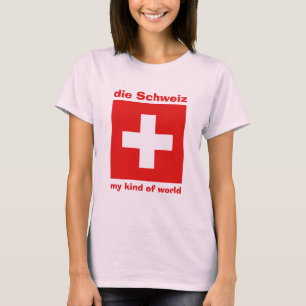 Schweiz Flagge + Karte + Text T-Shirt