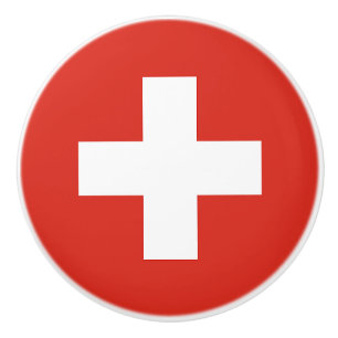 Schweiz Flagge Keramikknauf