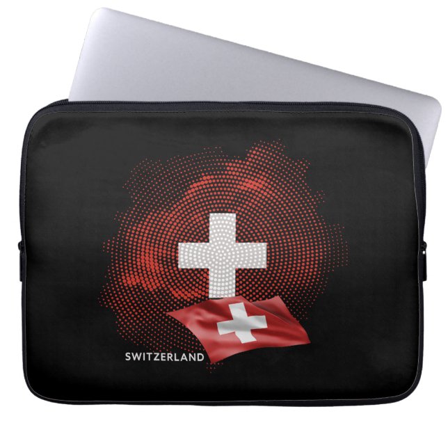 Schweiz Flagge Laptopschutzhülle (Vorderseite)