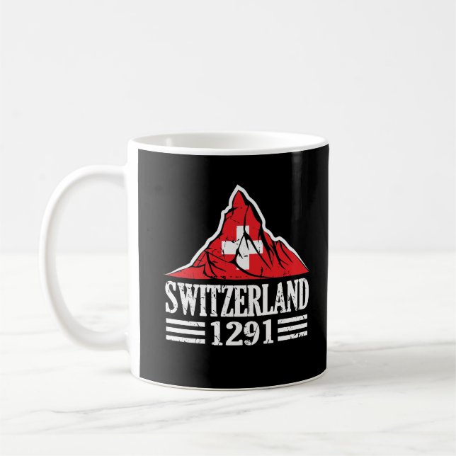Schweiz Flagge Matterhorn Seit 1291 Kaffeetasse (Links)