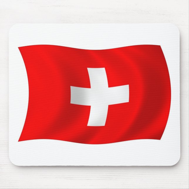 Schweiz Flagge Mauspad (Vorne)