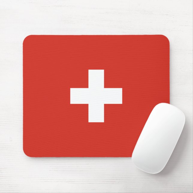 Schweiz Flagge Mousepad (Mit Mouse)