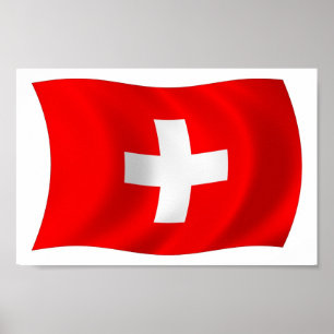 Schweiz Flagge Poster Druck
