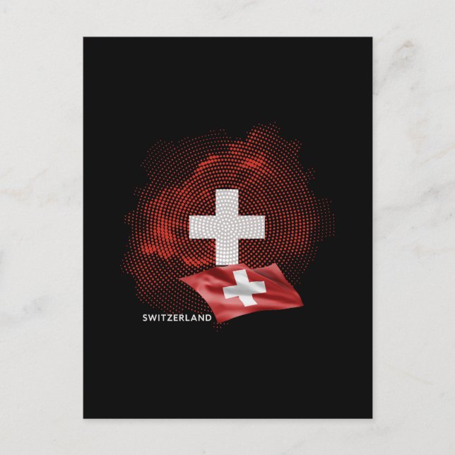 Schweiz Flagge Postkarte (Vorderseite)