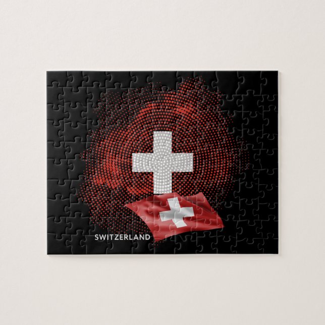 Schweiz Flagge Puzzle (Horizontal)