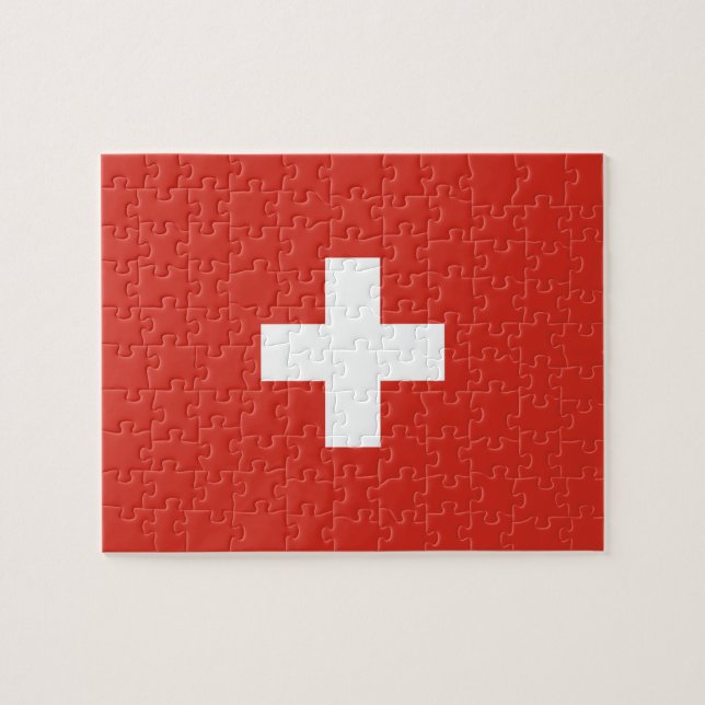 Schweiz Flagge Puzzle (Horizontal)