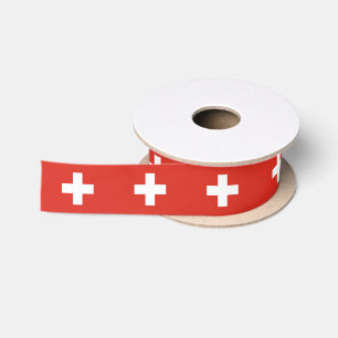 Schweiz Flagge Satinband
