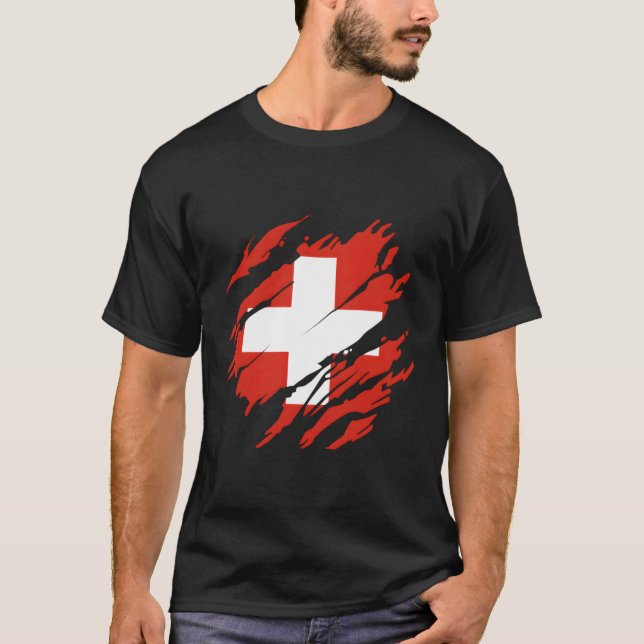 Schweiz Flagge Schweiz T-Shirt (Vorderseite)