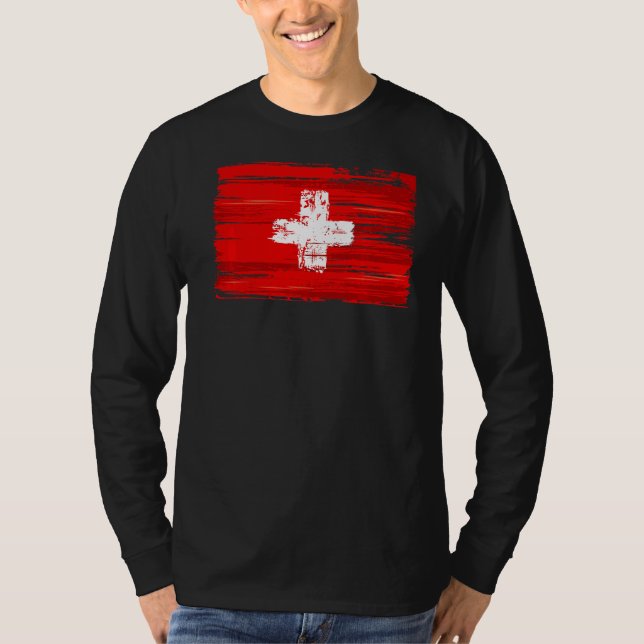 Schweiz Flagge Schweiz T-Shirt (Vorderseite)