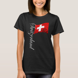Schweiz Flagge Schweizer Prix Vintag Schweizer Fah T-Shirt
