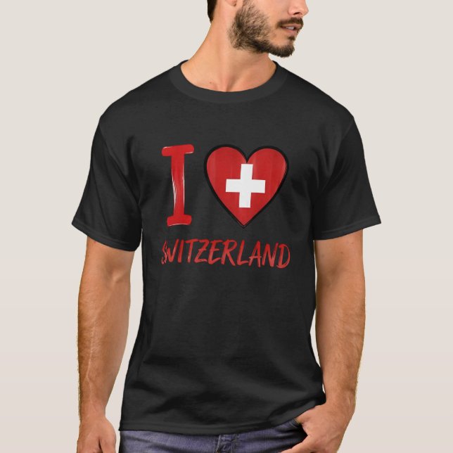 Schweiz Flagge Schweizer Stolz Langarm T-Shirt (Vorderseite)