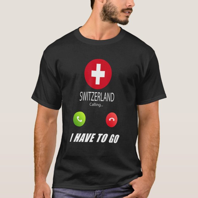 Schweiz Flagge Souvenir Schweiz ruft I T-Shirt (Vorderseite)
