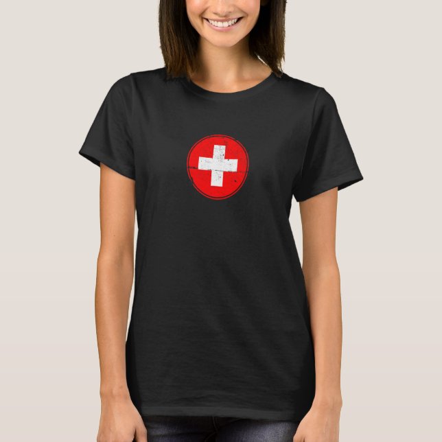 Schweiz Flagge Stolze Schweizer   T-Shirt (Vorderseite)