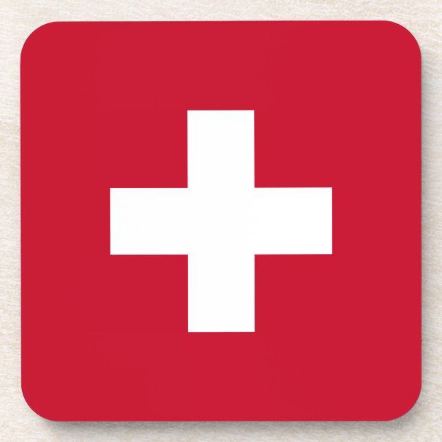 Schweiz Flagge Untersetzer (Vorderseite)