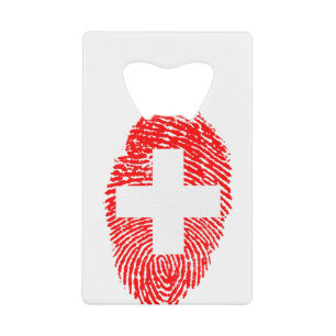 Schweiz Flaggen Fingerabdruck Land Prix Geldbeutel Flaschenöffner