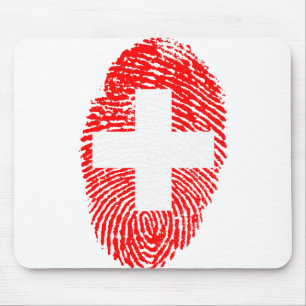 Schweiz Flaggen Fingerabdruck Land Prix Mousepad