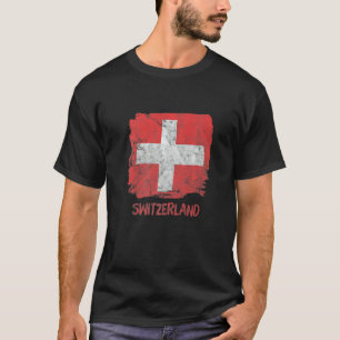 Schweiz Flaggen Frauen Männer Schweizer Vintage Wu T-Shirt