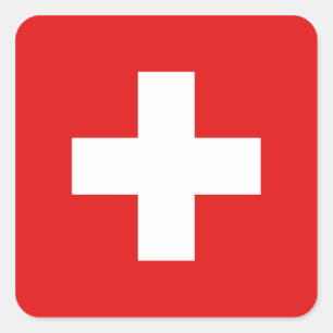 Schweiz Flaggenaufkleber Quadratischer Aufkleber
